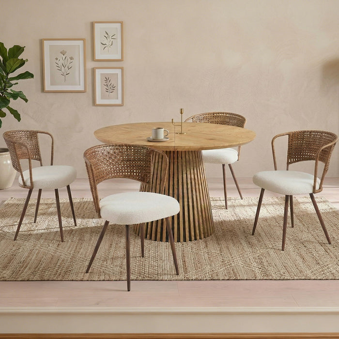 Farmhouse Style Wicker Dining Chair