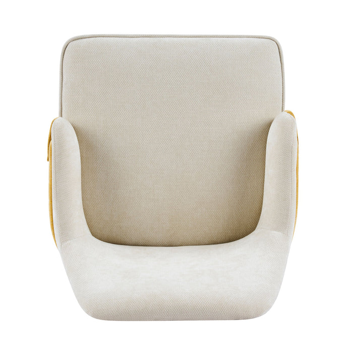 Indoor Dining Chair (Set of 2) With Sturdy Frame - Beige / Yellow
