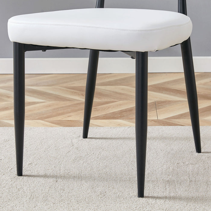 Minimalist Ergonomic Dining Chair With Curved Backres (Set of 4)