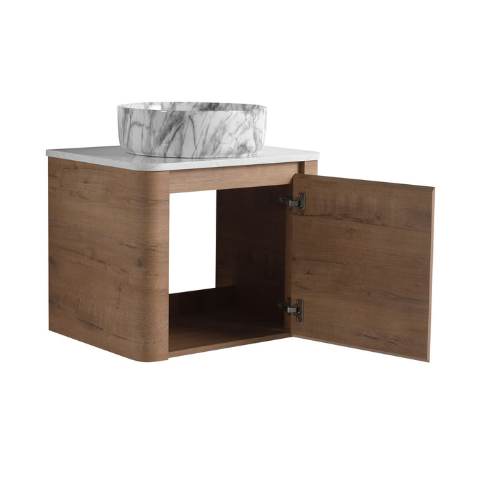 Wall Mounted Bathroom Vanity With Art Sink & 1 Soft Close Door