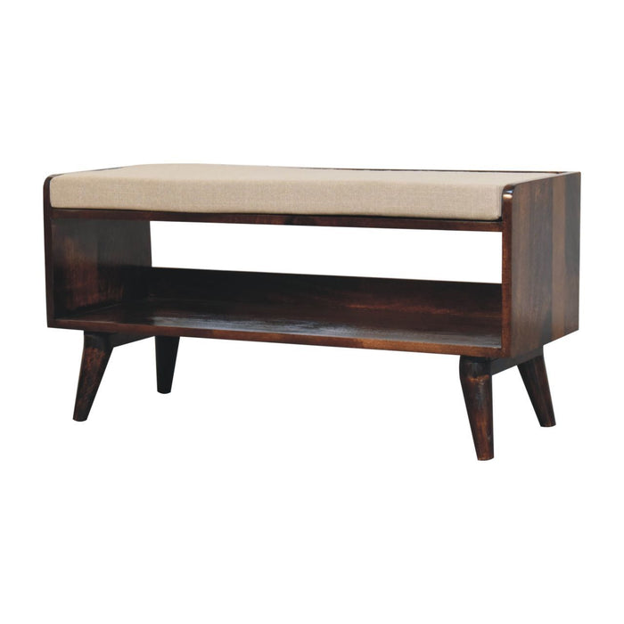 Solid Wood Bench With Upholstered Sea
