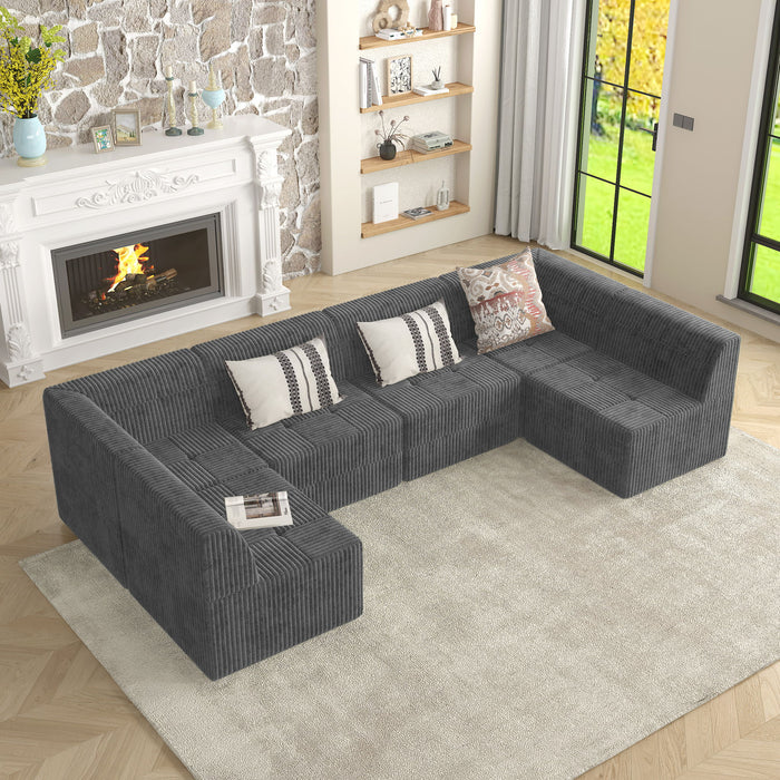 Modern Minimalist Corduroy Corner Sofa Sleeper