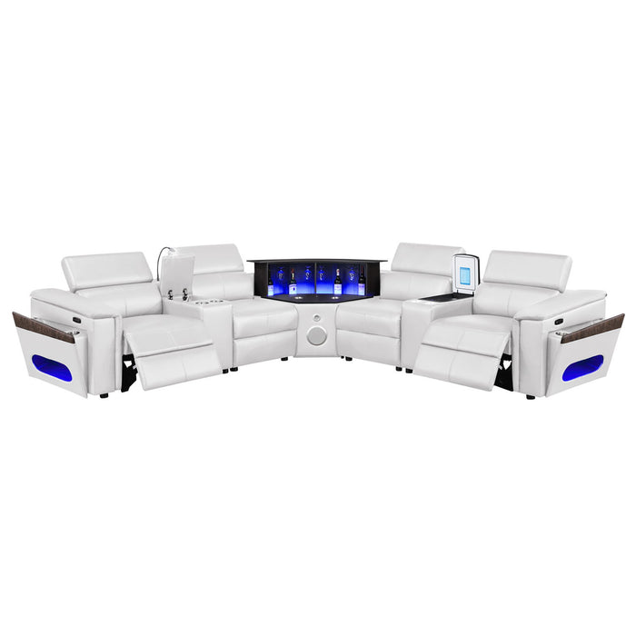 Nova - Sectional With Bluetooth Speaker, LED And Lifting Wine Cabinet