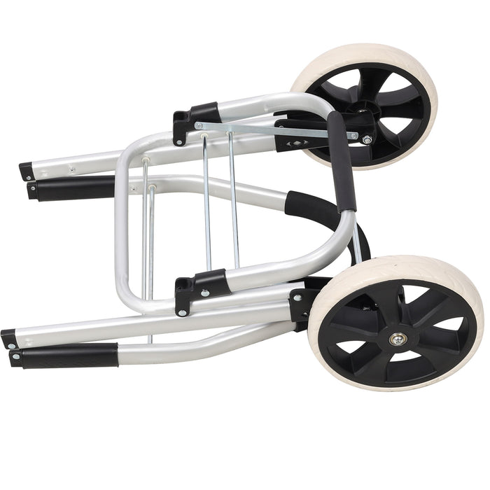 Foldable Shopping Trolley With Wheels And Waterproof Bag - Blue