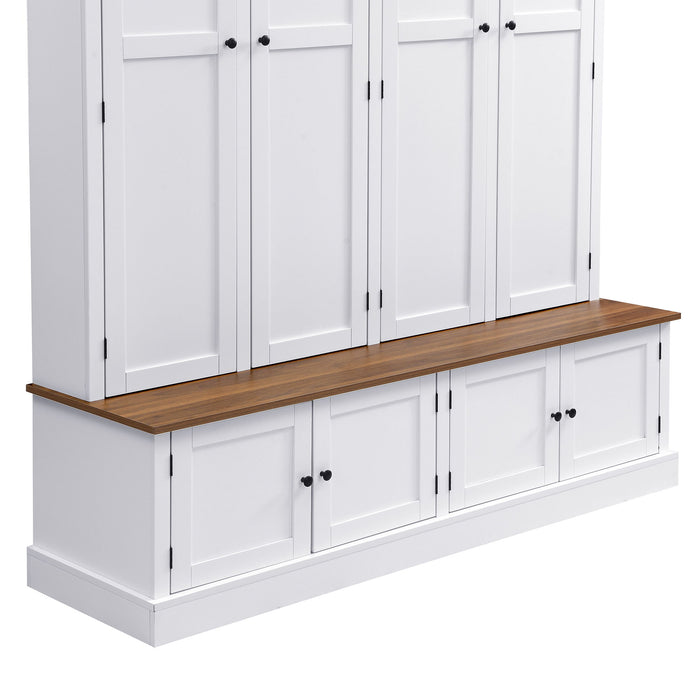 Hall Tree With Bench And Cabinet