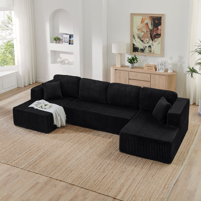 Modern Minimalist U - Shape Modular Sectional Sofa
