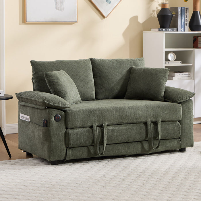 Upholstered Futon Convertible Floor Sofa Bed