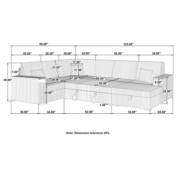Thurston - Storage Sectional Sofa With Pop Up Bed