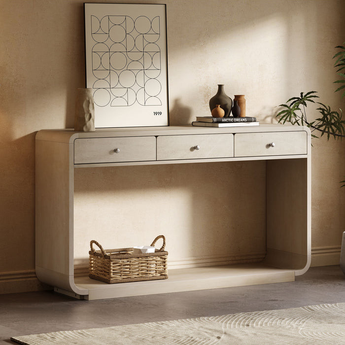Console Table With 3 Drawers And Display Shelf
