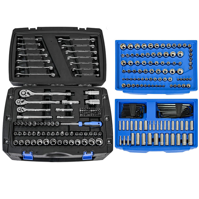Tool Box With 266 Pieces Hand Tool Set - Black