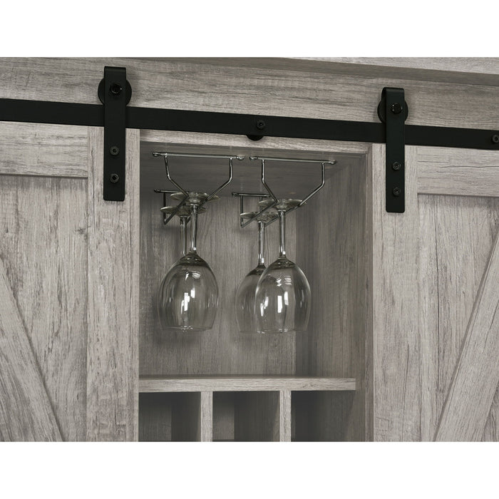 Hovander - Sliding Door Bar Cabinet - Gray