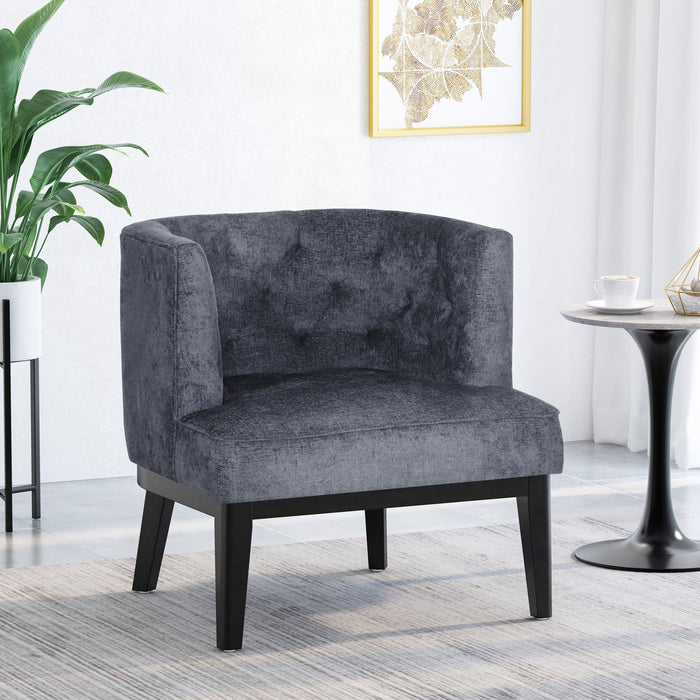 Contemporary Accent Chair With Tufted Diamond Stitching - Charcoal