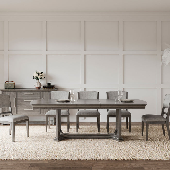 Arcus - Rectangular Dining Table With Butterfly Leaf - Charcoal Gray