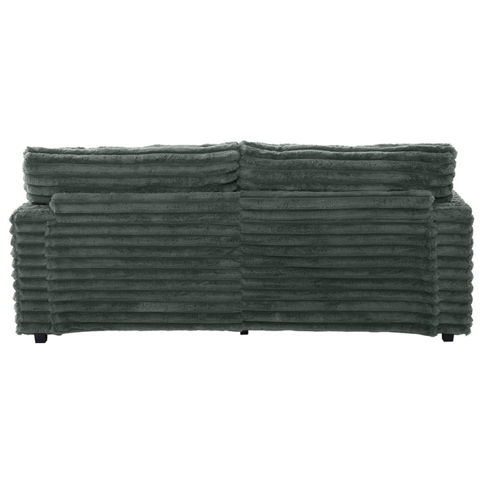 Plush Oversized Double Chaise Lounge Sofa Bed With USB Ports And Cup Holders