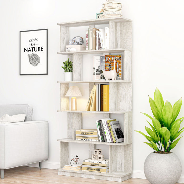 Modern 5 Tier Open Storage Bookcase