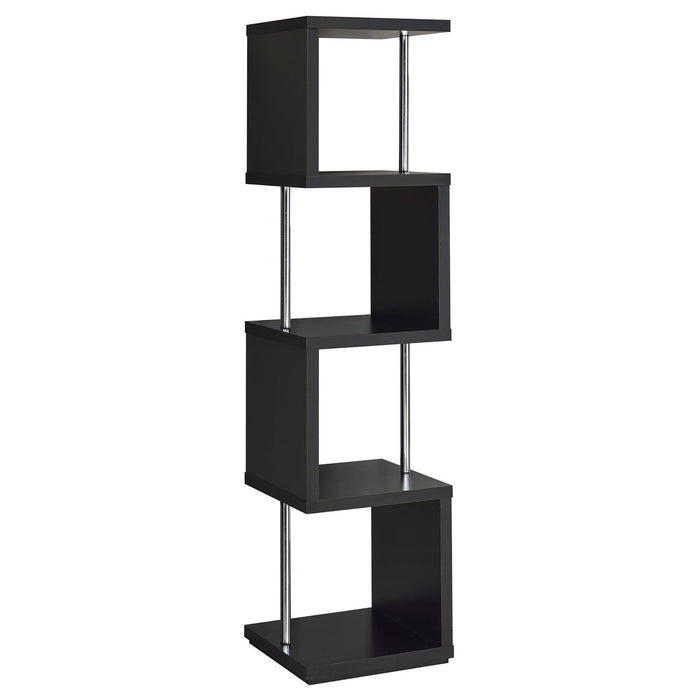 4 Tier Bookcase With Accents - Black