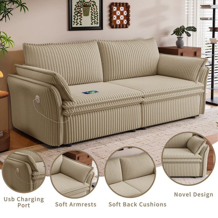 2 In 1 Convertible Sofa Bed, Multi Functional Living Room Furniture
