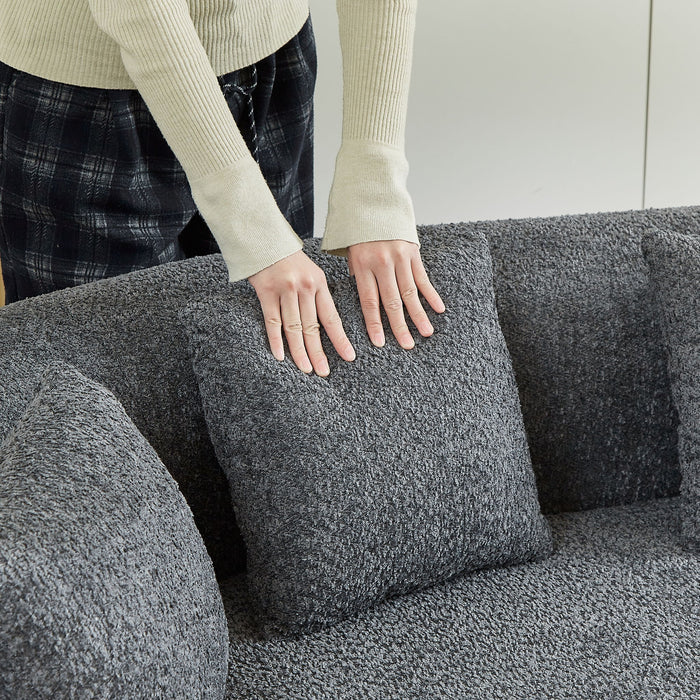 Curved Sectional Sofa With 6 Pillows