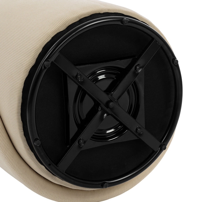 Barrel Chair, Built In Storage, 360° Swivel - Beige