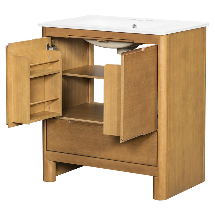 Softened Modern Bathroom Vanity With Sink
