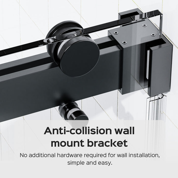 Frameless Double Sliding Shower Door In, Thick Tempered Glass, Reversible Installation