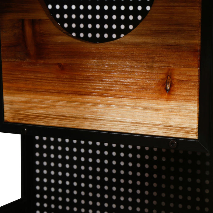 Modern Spacious Cat House With Tempered Glass And Iron Frame For Living Room - Black / Brown