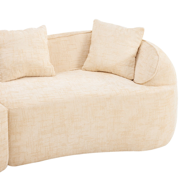 Curved Compressed Sofa, Nordic-Style Design For Living Room