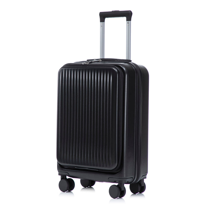 Luggage Set With Cosmetic Case, Combination Lock, Front Opening Design