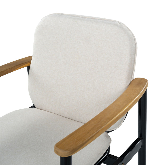 Outdoor Dining Chair - Beige / Black / Teak