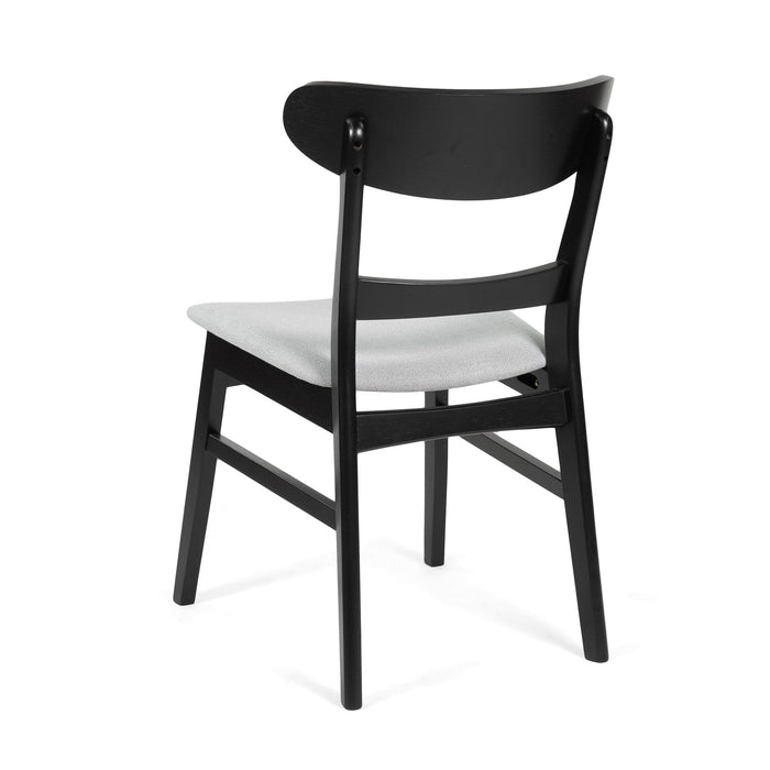 5 Piece Dining Set With 1 Table And 4 Upholstered Chairs - Black / Light Gray
