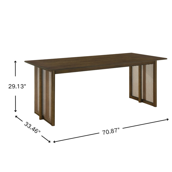 Dining Table With Rattan Accents