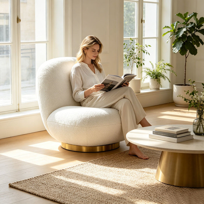 Patty - Swivel Chair - Ivory