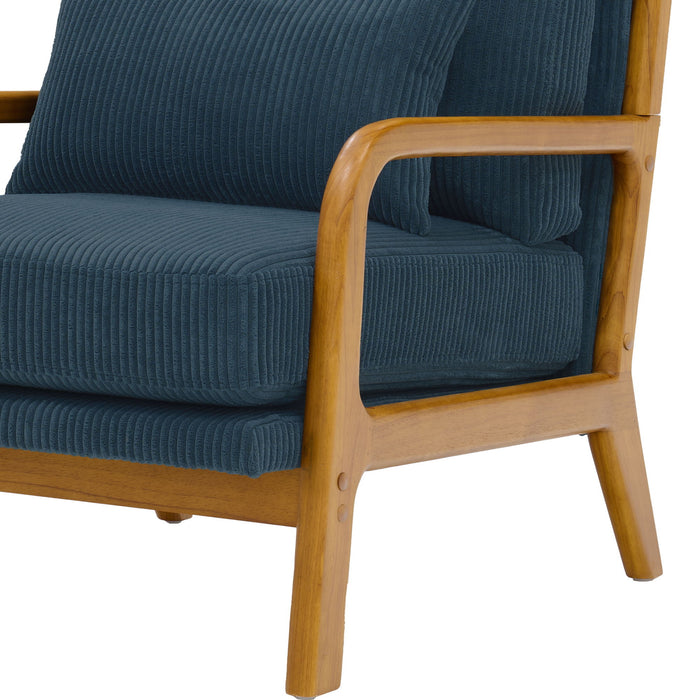 Upholstered Armchair With Back Support Pillow