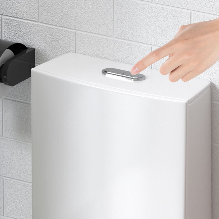 Glossy Tornado Flush 1 Piece Toilet With Dual Flush, Soft Close Seat - Gloss White