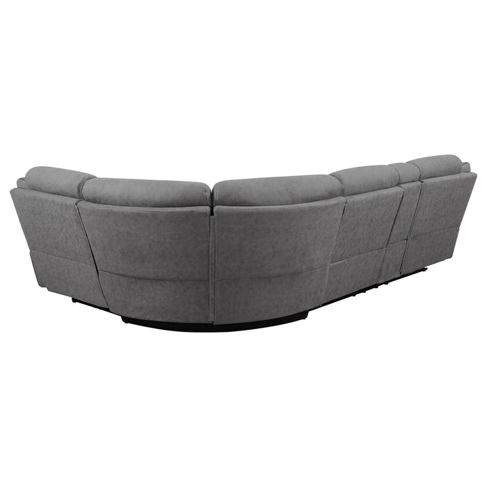 Barton - Upholstered Power Reclining Sectional Sofa - Gray