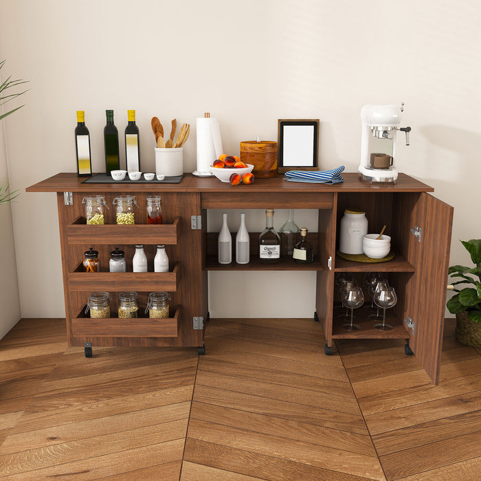 Foldable Sewing Table With Locking Casters