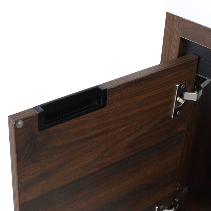 Floating Bathroom Vanity With Resin Sink And Soft Close Doors