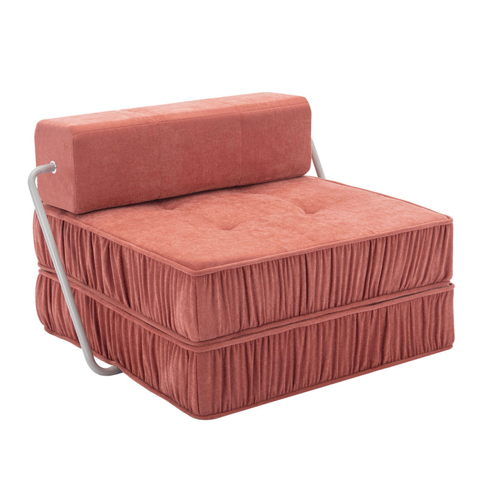 Folding Sofa With Removable Back Cushion, Convertible Futon Sleeper Chair
