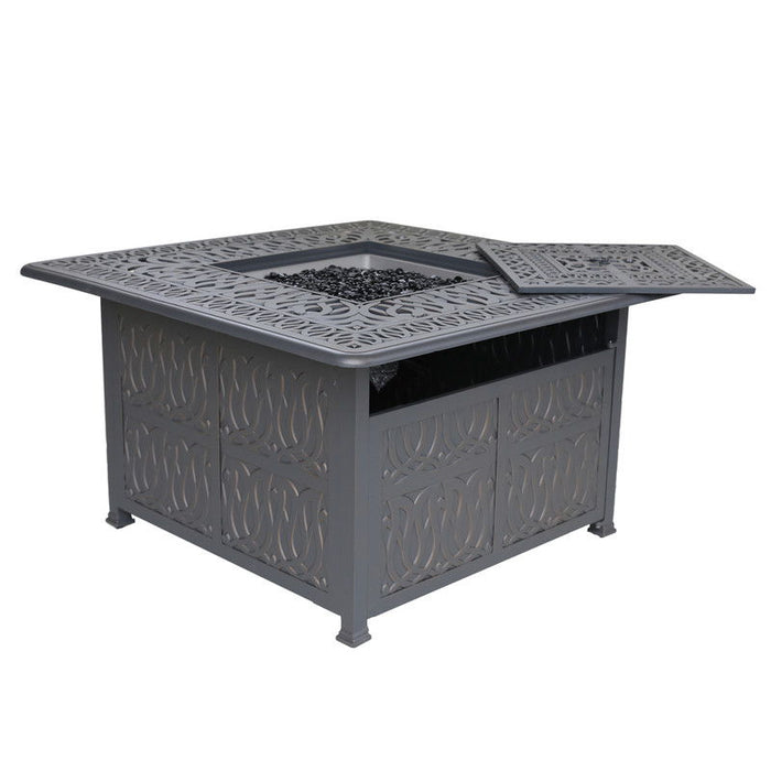 Powder Coated Aluminum Propane Gas Fire Pit Table - Gunmetal
