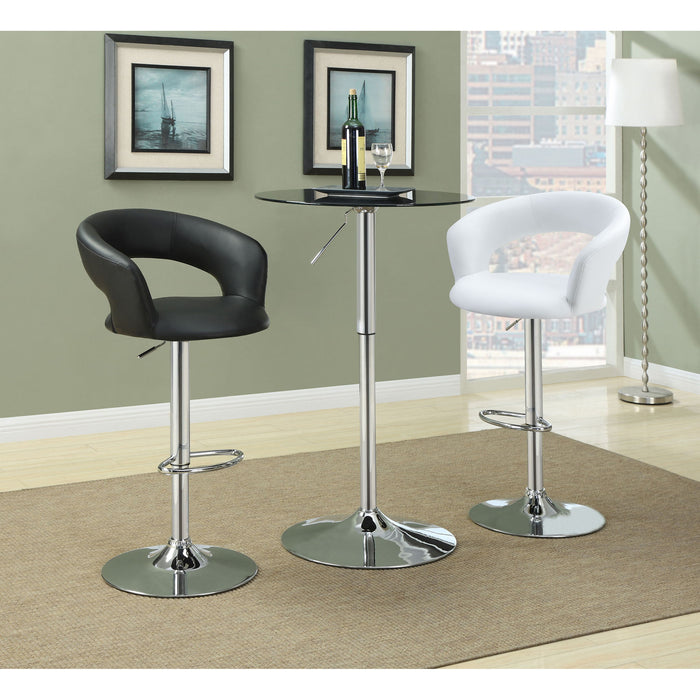 Bar Stool With Seat, 360 Degree Swivel, Height Adjustable Design - Black