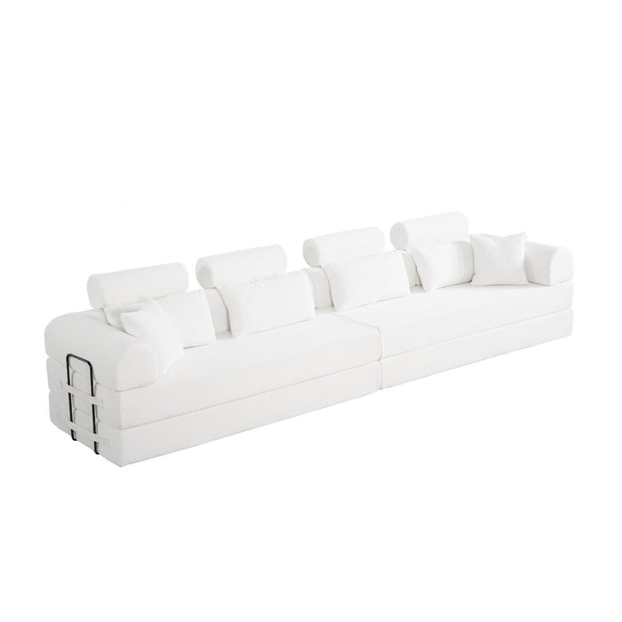 Modern L-Shape Modular Sectional Sofa, Compressed Design