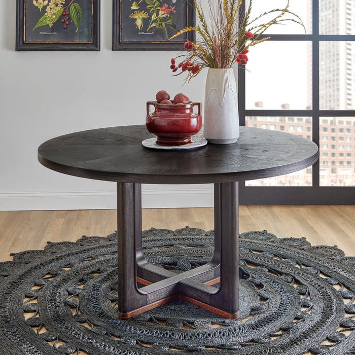 Waterfall - Round Dining Table - Deep Ebony