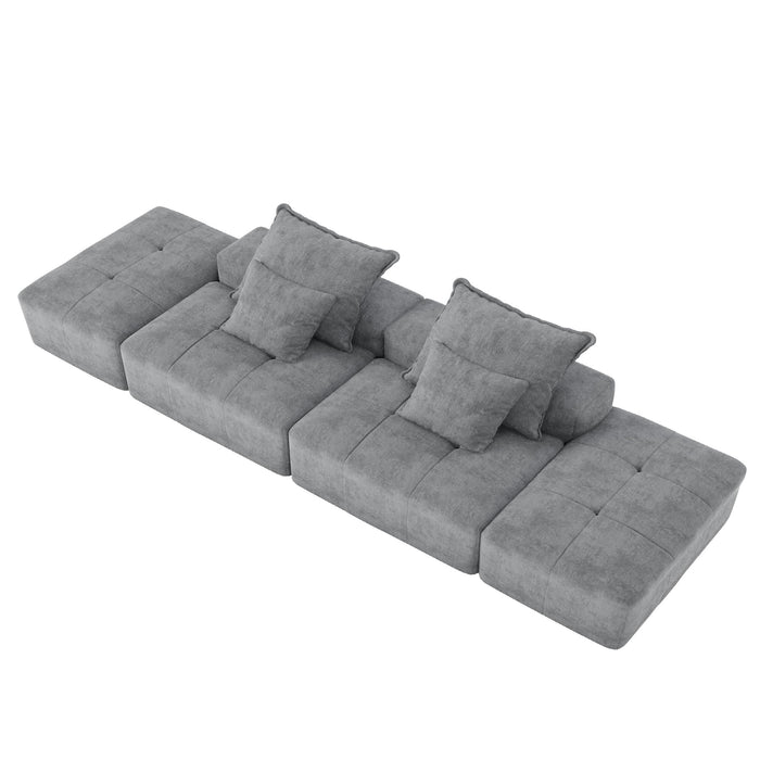 Modern Oversized, Modular Sectional Sofa With Pillows