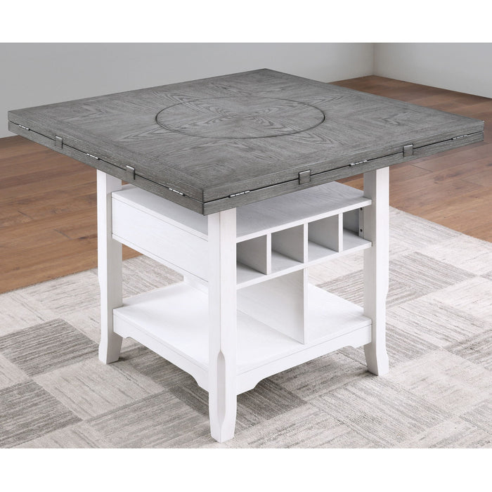Contemporary Counter Height Dining Set With Built In Lazy Susan