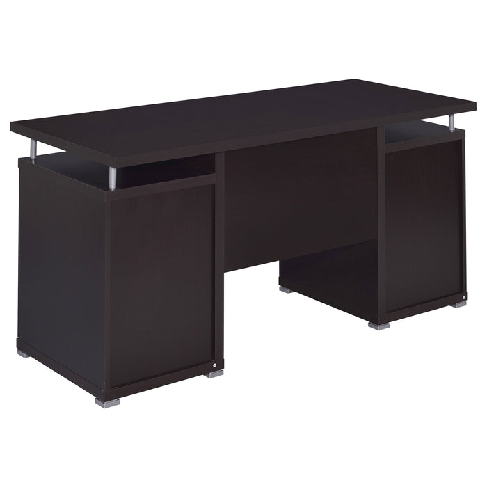 Modern Office Computer Desk With 2 Drawers, Adjustable Shelf, Slide Out Keyboard Tray