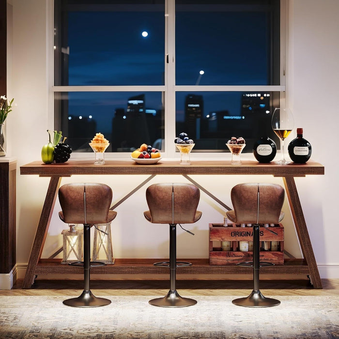 Console Table Extra Long Sofa Table With 2 Tier Shelves For Living Room