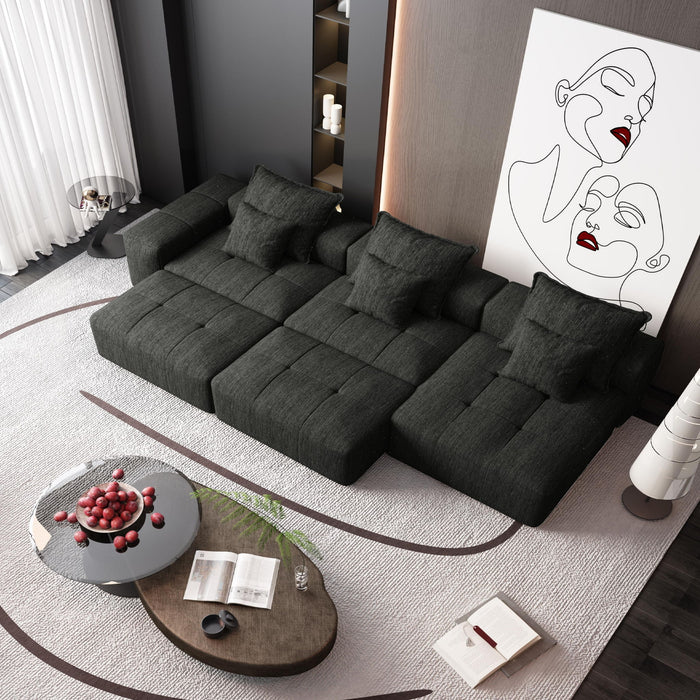 Modern Oversized Diy Combination, Modular Sectional Sofa With Pillows
