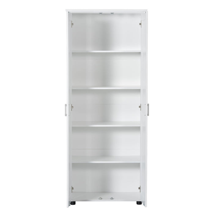 Storage Cabinet With Adjustable Shelves, 2 Doors, Rectangle Design For Bathroom