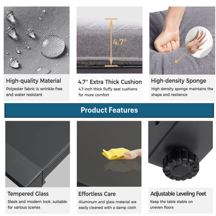 Modern Outdoor Sofa Set With Coffee Table