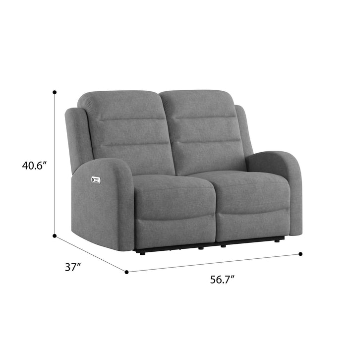 Harvey - Power Loveseat With 2 Power Headrest - Mottled Gray